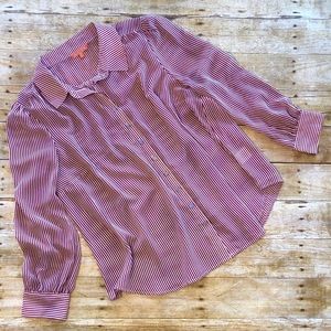 ModCloth Vertical Stripe Collared Button Down Top